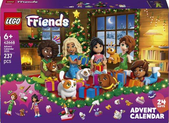 LEGO Friends adventskalender 2025 kerstspeelset (42668) — adventskalender van LEGO